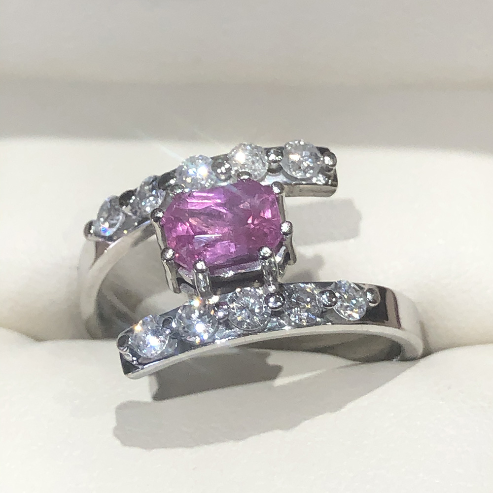 Pink Sapphire with Diamonds