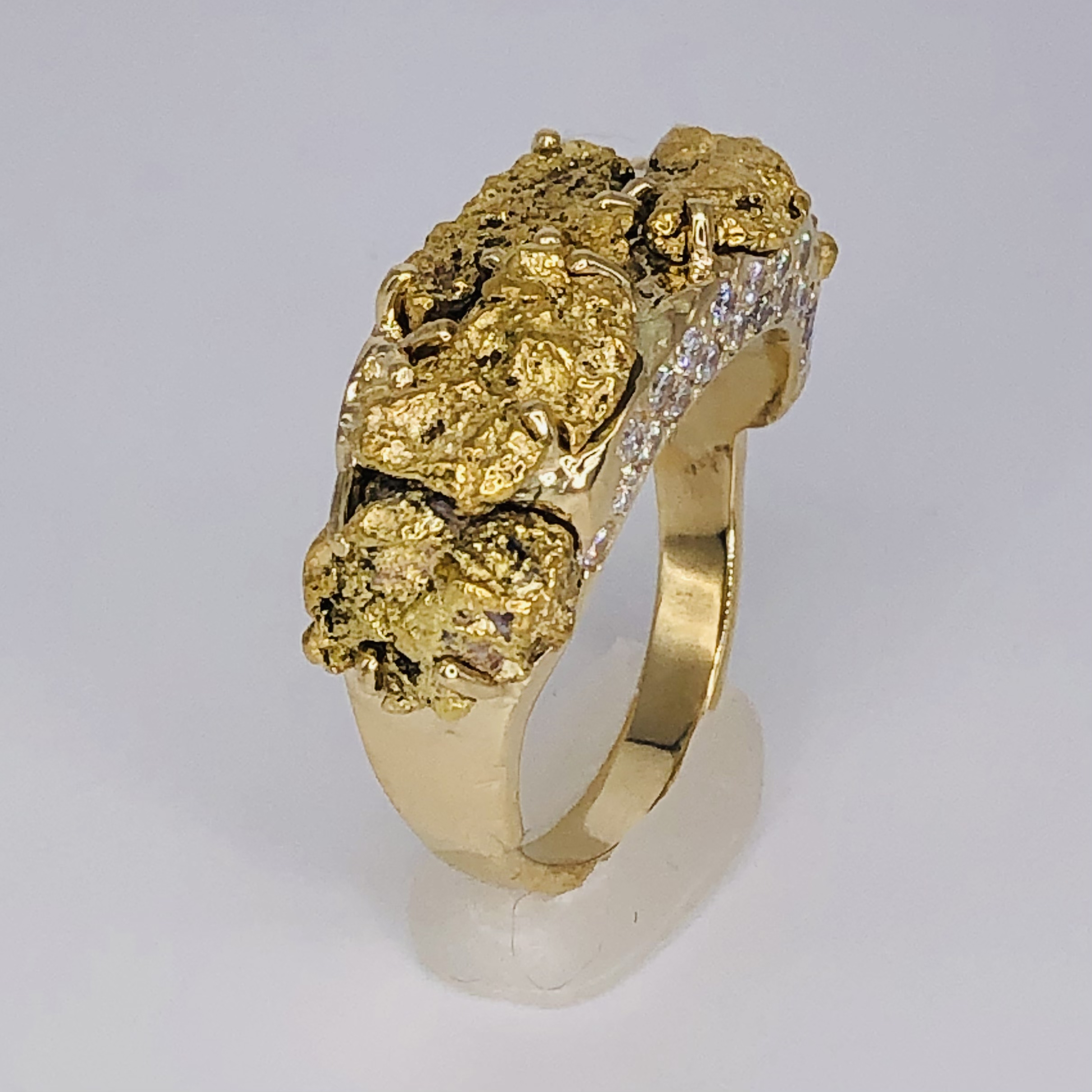 14K Yellow Gold Diamond Men's Ring| 6.4 Grams| Size 10
