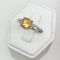 Custom Filigree Hessonite Garnet Ring