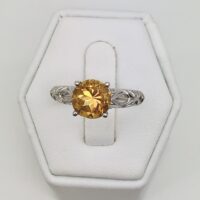 Custom Filigree Hessonite Garnet Ring - Image 2