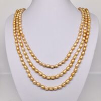 Golden Fresh Water Pearl Necklace - Image 2