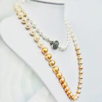 Fresh Water Peach Hombre Pearl Necklace - Image 2