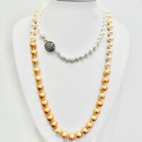Fresh Water Peach Hombre Pearl Necklace