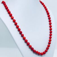 Red Coral Beaded Necklace - Image 2