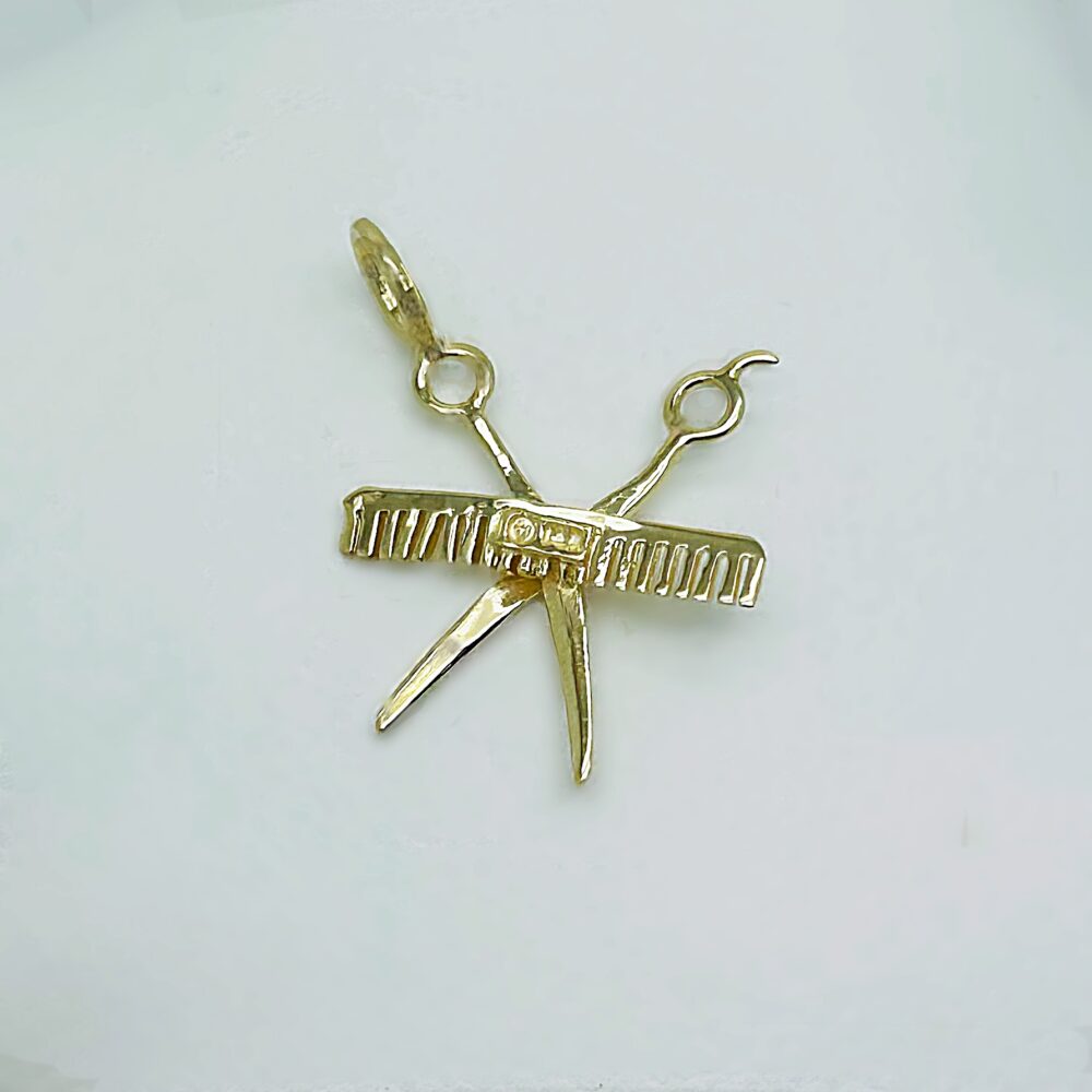 Scissors & Comb Charm 14kt Yellow Gold